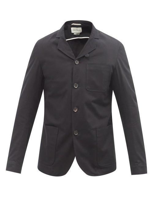Oliver Spencer - Solms Single-breasted Organic Cotton-twill Jacket - Mens - Black