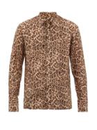 Matchesfashion.com 73 London - Leopard-print Silk-georgette Shirt - Mens - Brown Multi
