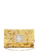 Matchesfashion.com Jimmy Choo - Titania Crystal Embellished Brocade Clutch - Womens - Gold Multi