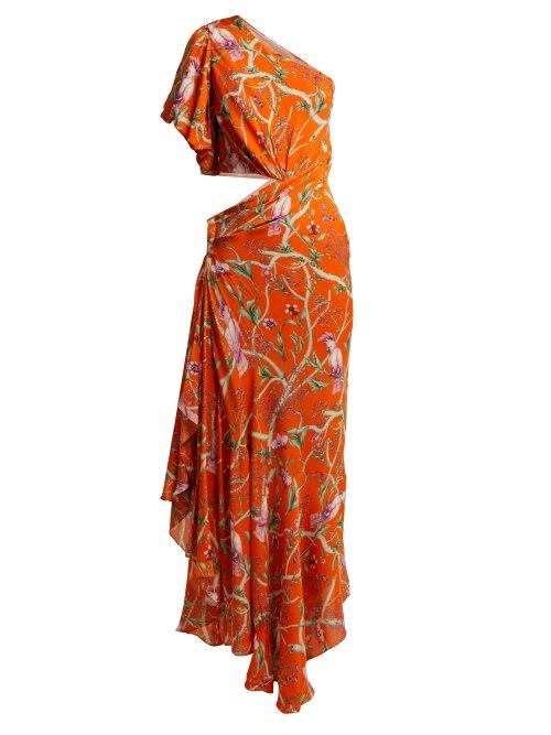 Matchesfashion.com Johanna Ortiz - Firefly Silk Georgette Gown - Womens - Orange Multi