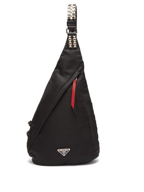 Matchesfashion.com Prada - New Vela Studded Nylon Backpack - Womens - Black Multi