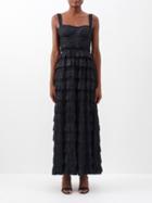 Ulla Johnson - Camille Pliss Satin Gown - Womens - Black