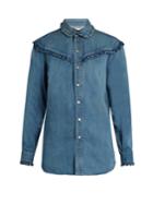 Saint Laurent Ruffle-trimmed Denim Shirt
