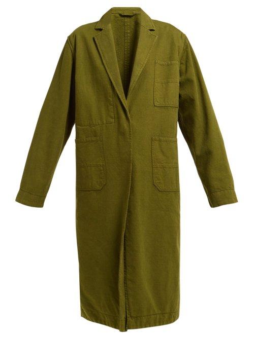 Matchesfashion.com Haider Ackermann - Longline Cotton Oxford Coat - Womens - Khaki