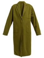 Matchesfashion.com Haider Ackermann - Longline Cotton Oxford Coat - Womens - Khaki