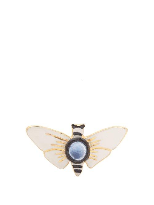Matchesfashion.com Sonia Boyajian - Butterfly Ceramic Brooch - Womens - White
