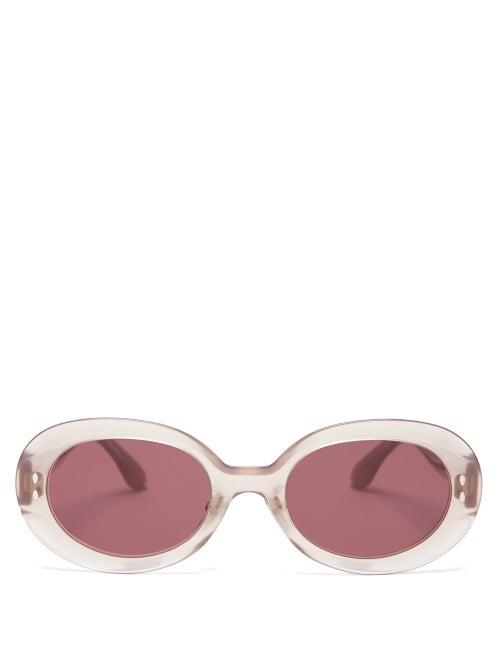Matchesfashion.com Isabel Marant Eyewear - Trendy Oval Acetate Sunglasses - Womens - Nude