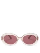 Matchesfashion.com Isabel Marant Eyewear - Trendy Oval Acetate Sunglasses - Womens - Nude