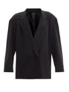 Matchesfashion.com Norma Kamali - Oversized Double-breasted Jersey Blazer - Womens - Black