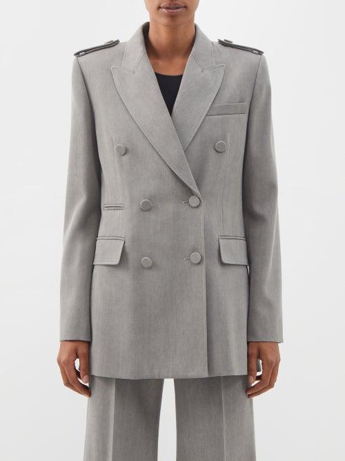 Chlo - Double-breasted Wool Blazer - Womens - Grey