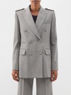 Chlo - Double-breasted Wool Blazer - Womens - Grey