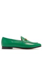 Matchesfashion.com Gucci - Jordaan Leather Loafers - Womens - Green