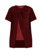 Matchesfashion.com Sies Marjan - Twisted Front Silk Crepe And Satin Top - Womens - Burgundy