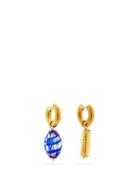 Matchesfashion.com Timeless Pearly - Mismatched Gold-plated Hoop Earrings - Womens - Blue Gold