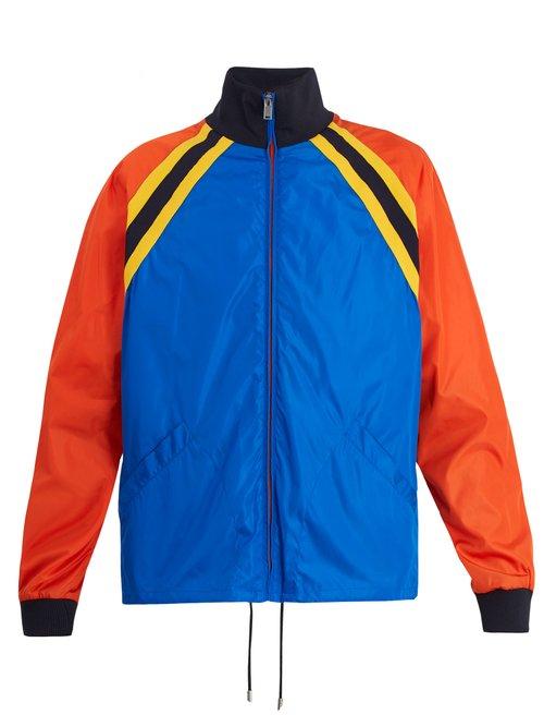 Matchesfashion.com Gucci - Tiger Appliqu Nylon Shell Jacket - Mens - Blue Multi