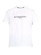Matchesfashion.com Givenchy - Distressed Logo Print Cotton T Shirt - Mens - White