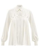 Palmer/harding Palmer//harding - Together Gathered-cutout Jersey Blouse - Womens - Ivory