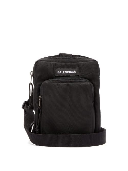 Matchesfashion.com Balenciaga - Logo Patch Canvas Cross Body Bag - Mens - Black