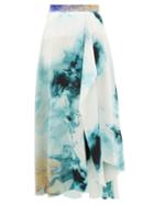 Matchesfashion.com Roksanda - Zinja Swirl-print Silk Midi Skirt - Womens - Beige Print