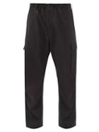Matchesfashion.com Y-3 - Drawstring-waist Cotton Cargo Trousers - Mens - Black