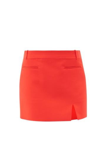 Ladies Rtw The Attico - Front-slit Crepe Mini Suit Skirt - Womens - Red