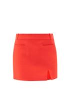 Ladies Rtw The Attico - Front-slit Crepe Mini Suit Skirt - Womens - Red