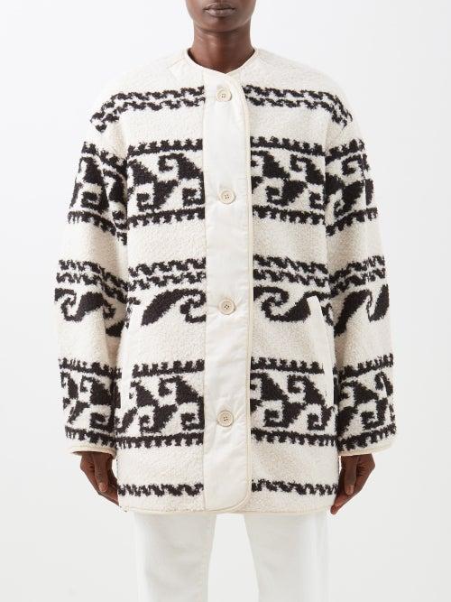 Isabel Marant Toile - Himemma Reversible Boucl-jacquard Coat - Womens - Ecru