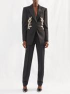 Alexander Mcqueen - Crystal-embellished Grain-de-poudre Jacket - Womens - Black