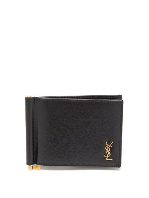 Saint Laurent - Ysl-monogram Leather Cardholder - Mens - Black