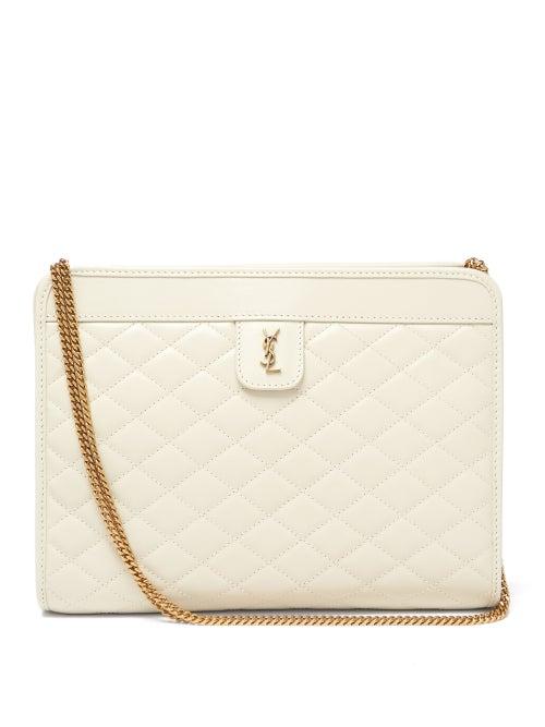 Ladies Bags Saint Laurent - Victoria Quilted-leather Shoulder Bag - Womens - Ivory
