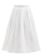Alexander Mcqueen - Pleated Cotton Circle Skirt - Womens - White
