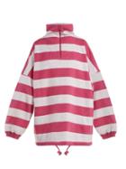 Matchesfashion.com Balenciaga - Striped Cotton Blend Top - Womens - Pink Multi