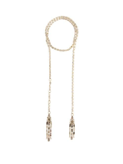 Matchesfashion.com Julie De Libran - Crystal Embellished Scarf Necklace - Womens - Crystal