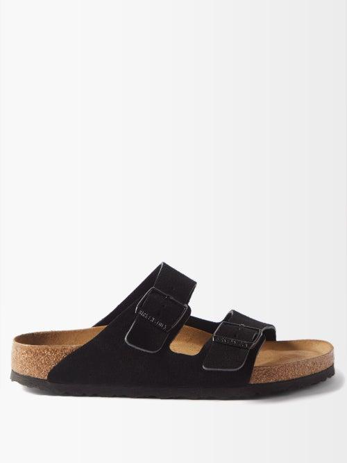 Birkenstock - Arizona Suede Slides - Womens - Black