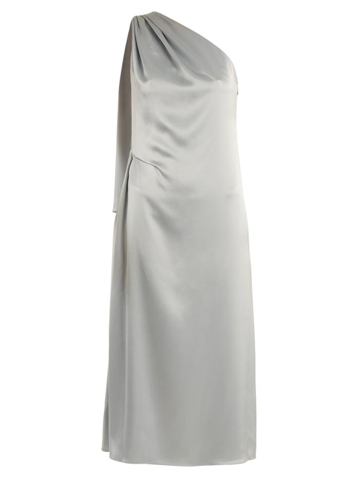 Osman Mariam One-shoulder Draped Satin Dress