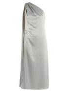 Osman Mariam One-shoulder Draped Satin Dress