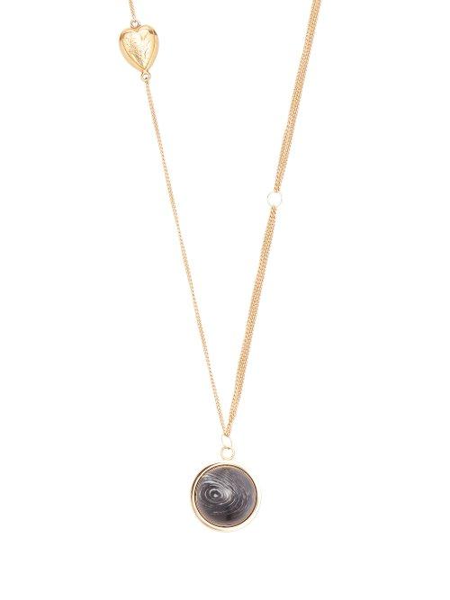 Matchesfashion.com Burberry - Stone Sphere & Heart Charm Gold Plated Necklace - Womens - Gold