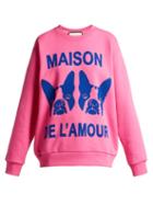 Matchesfashion.com Gucci - Bosco And Orso Printed Cotton Jersey Sweatshirt - Womens - Pink