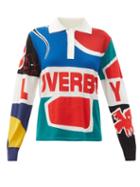 Matchesfashion.com Charles Jeffrey Loverboy - Art & Logo-intarsia Merino-wool Rugby Shirt - Womens - Multi