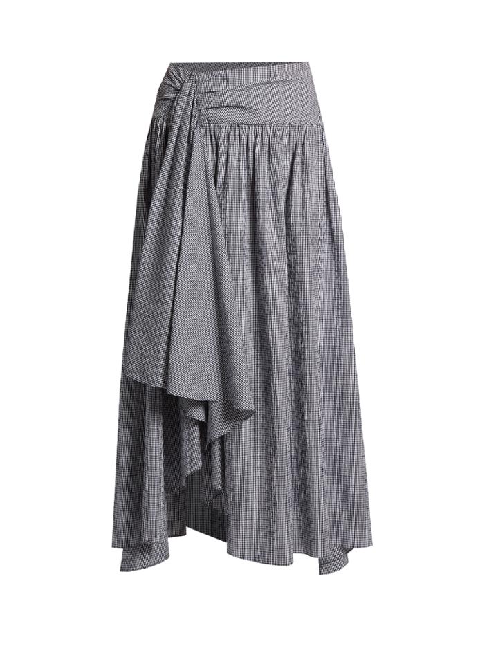 Rosie Assoulin Full Volume Fluted Gingham Skirt