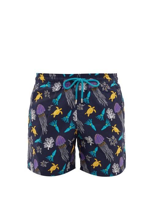 Matchesfashion.com Vilebrequin - Moorea Aquatic-print Swim Shorts - Mens - Navy Multi