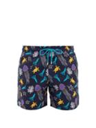 Matchesfashion.com Vilebrequin - Moorea Aquatic-print Swim Shorts - Mens - Navy Multi