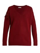 Chloé Lace-insert Wool And Cashmere-blend Sweater