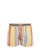 Matchesfashion.com Marrakshi Life - Striped Mid Rise Cotton Blend Shorts - Mens - Multi