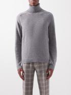 Gucci - Logo-patch Roll-neck Wool Sweater - Mens - Mid Grey