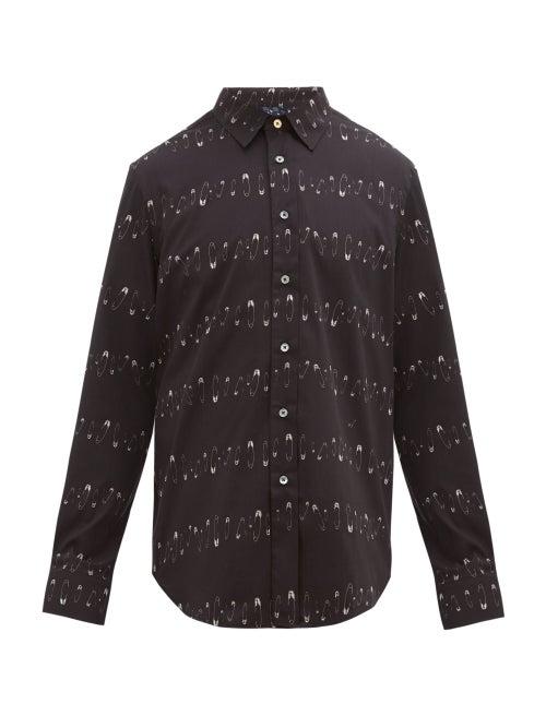 Matchesfashion.com Paul Smith - Safety Pin-print Cotton-poplin Shirt - Mens - Black