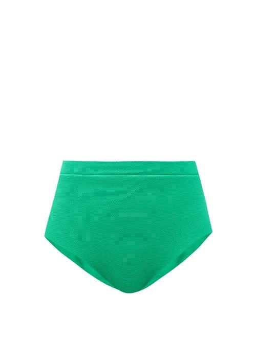 Matchesfashion.com Cossie + Co - The Lucinda High-rise Bikini Briefs - Womens - Dark Green
