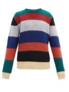 Matchesfashion.com Marni - Striped Mohair-blend Sweater - Mens - Orange Multi