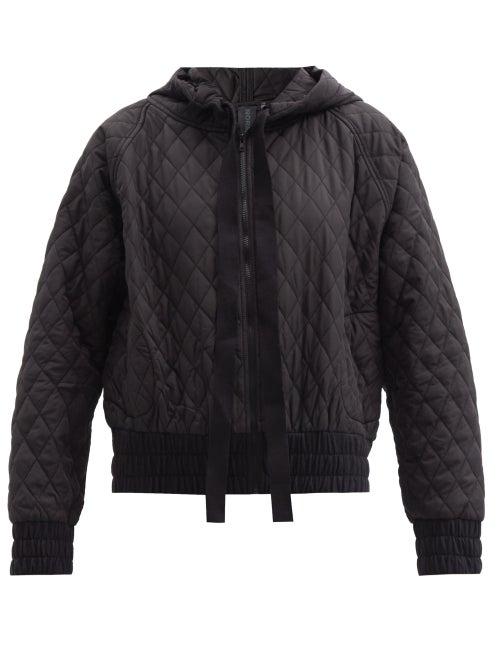 Matchesfashion.com Norma Kamali - Hooded Diamond-quilted Shell Bomber Jacket - Womens - Black