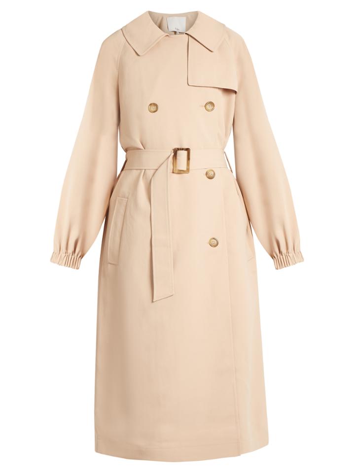 Tibi Notch-lapel Double-breasted Twill Trench Coat